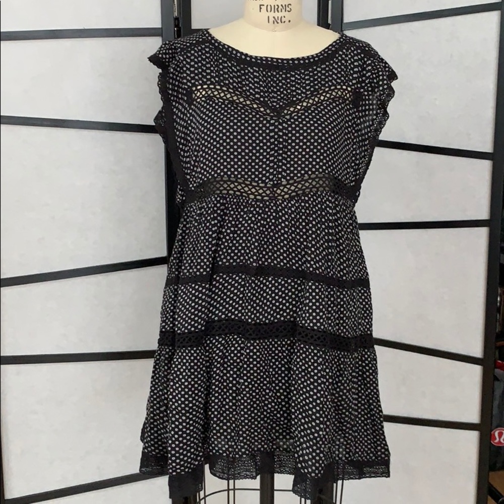 NWT Free People Retro Kitty Black Dress